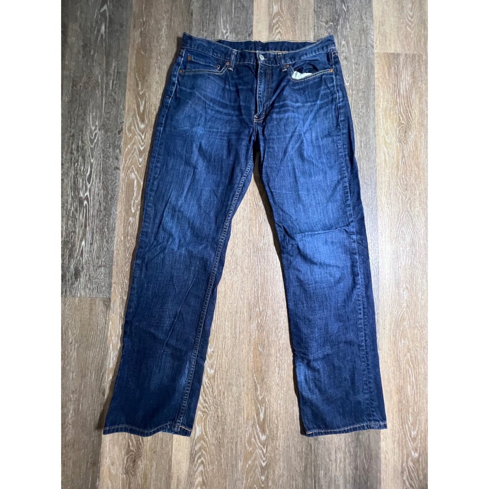 Levi 514 Straight‎ Fit Jeans Mens 36x32 Dark Wash Blue Excellent Denim Pants